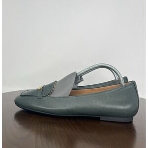 Vionic Hayes Shoes Women's 7 Green Leather Comfort Flat Loafers Slip On